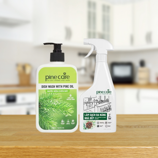 Combo of 02 bottles of dishwashing liquid 500ml and PineCare multi-purpose kitchen cleaner 500ml