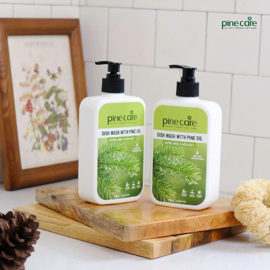 Combo of 02 bottles of PineCare dishwashing liquid extracted from pure pine essential oil 500ml x 2